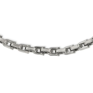 Black Bow Jewelry Men's Stainless Steel Polished Shackle Link Chain Necklace, 20 Inch - 1 of 4