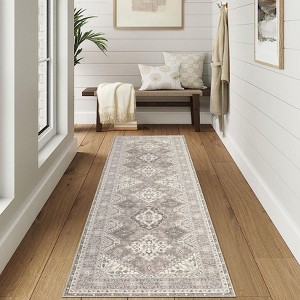 Rugs for Living Room Vintage Rug Medallion Pattern Distressed Non Slip Area Rug for Bedroom, Dining Room, Home Office - 1 of 4
