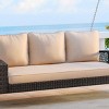 Outdoor Garden Balcony Hammock Swing Chair,PE Wicker 3 Person Porch Swing with Chains,Large Patio Garden Swing Bench with Cushions-Coolbibila - 3 of 4
