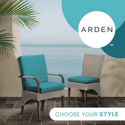 Teal Luna Geometric Outdoor Midback Dining Chair Cushion