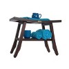 DecoTeak® Satori® 24" Teak Wood Shower Bench with Shelf in Woodland Brown Finish - 4 of 4