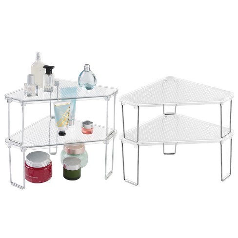 Mdesign Plastic Bathroom Medicine Organizer, 4 Level Shelf, 2 Pack - Clear  : Target