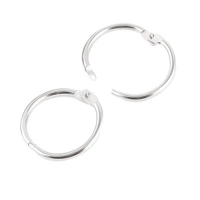 PiccoCasa Scrapbooking 3cm OD Loose Leaf Ring Keychain Metal Binder Clips 1.2x1.2x0.1inches Silver 20 Pcs