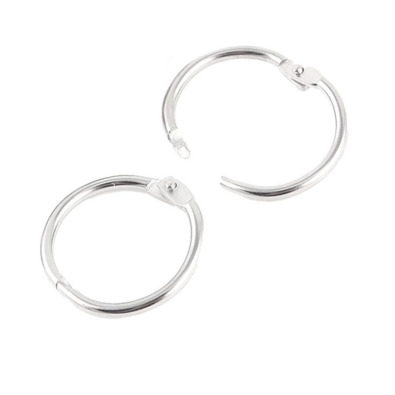 Unique Bargains Scrapbooking 3cm OD Loose Leaf Ring Keychain Metal Binder Clips 1.2x1.2x0.1inch Silver 20 Pcs, 2 of 3
