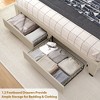 NicBex Queen Upholstered Bed Frame with Storage Headboard and 2 Drawers,Wood Platform Bed with LED Light,Charging Station,No Box Spring Needed - 4 of 4