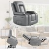 Large Power Lift Recliner Chair for Elderly, Faux Leather Reclining Sofa w/ Heat, Massage, Side Pocket & Cup Holder for Living Room,21" width - 2 of 4