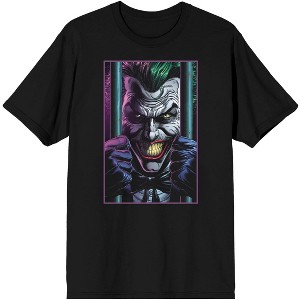 Men's Black Batman Graphic Tee, Joker Behind Bars - 1 of 1