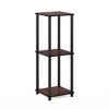 Furinno Turn-N-Tube End Table Corner Shelves, Dark Cherry/Black, Set of 2 - 3 of 4