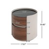 Stylish Round Side Table with Dual Storage Drawers, Tempered Glass Top and Seamless Modern Silhouette for Living Room-Maison Boucle - 4 of 4