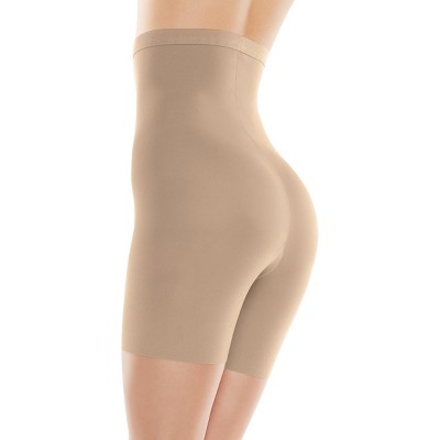 ASSETS by SPANX Women&#39;s High-Waist Mid-Thigh Super Control Shaper - Tan 1