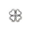 Black Bow Jewelry Four Leaf Heart Clover Cubic Zirconia and Sterling Silver Bead Charm - 2 of 4