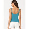 Allegra K Women's Casual Knit V Neck Sleeveless Spaghetti Strap Cami Crop Tank Tops - 4 of 4