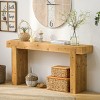 Solid Wood Console Table with Narrow Rectangular Design, Rustic Farmhouse Table for Hallway, Behind Couch, or Living Room Decor-Tanpinhausee - 2 of 4