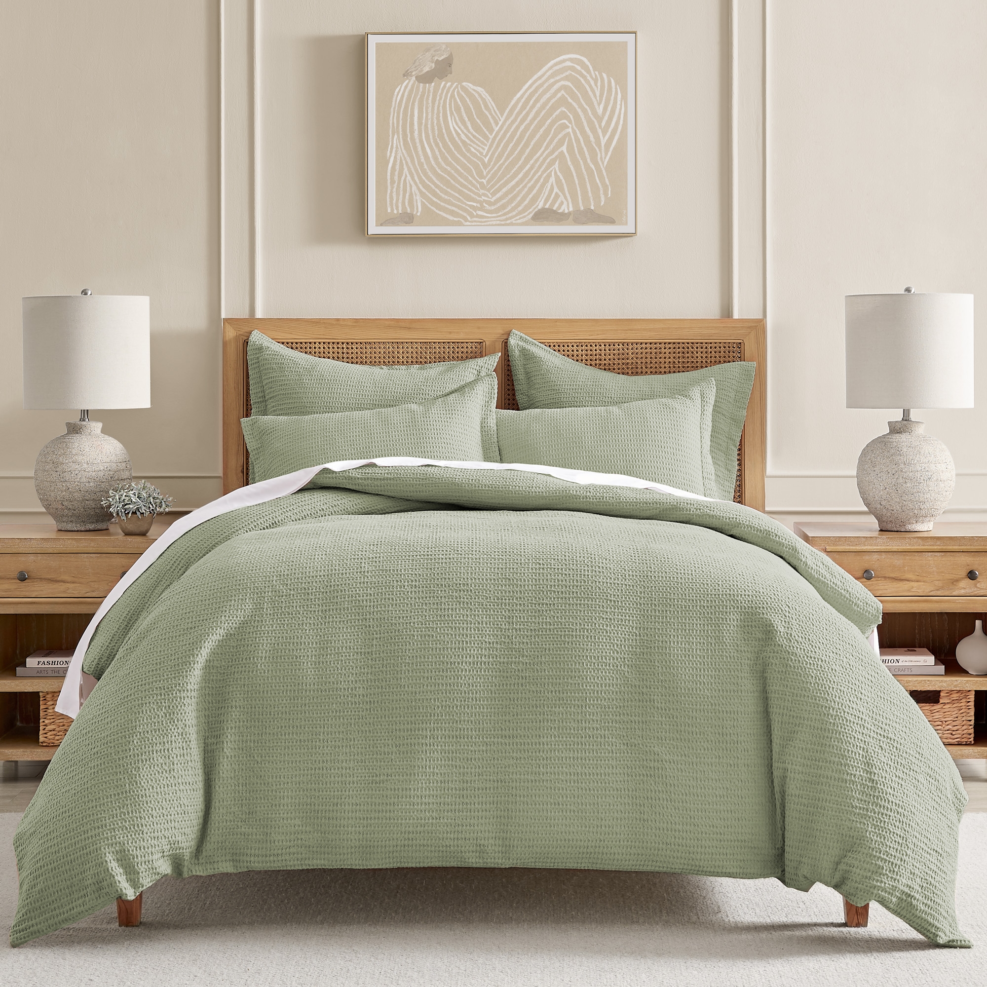 Cloud Waffle Desert Sage King/Cal King Comforter Set - Levtex Home