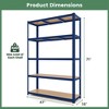 Costway 2 PCS 5 Tier Adjustable Garage Shelving Unit with 2200 lbs Max Load for Warehouse Black/Grey/Blue/Silver - 3 of 4