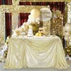 Wikineon Sequin Tablecloth Wedding Light Gold 90x90 Inches Glitter Tablecloth Table Cover - Ceremony Thanksgiving Christmas Parties Tablecloth - 2 of 4