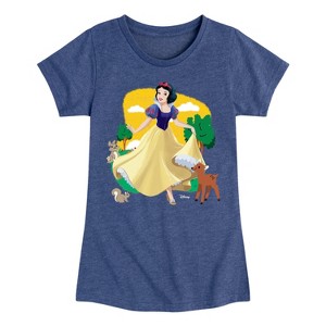 Girls' - Disney Princess - Snow White with Animals Fitted Short Sleeve Graphic T-Shirt - 1 of 4