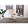 NicBex Velvet Accent Chair and Ottoman Set Upholstered Armchair with Metal Legs and High Back for Living Room,Bedrom - 2 of 4
