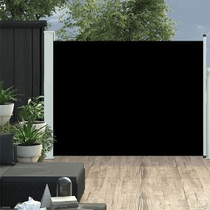 vidaXL Patio Retractable Side Awning 55.1 in.x196.9 in. Black - 1 of 4