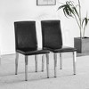 Dolonm Set of 4 PU Leather Chairs with Metal Legs, Modern Minimalist Dining Chairs 16.2x18.5x34.6 Inches - 4 of 4