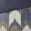 Sapphtopaz Bedding Comforter Set Cotton V-Print and Solid Color Reversible Quilt Set 3 Piece 1 Quilt, 2 Pillow Shams - 2 of 4