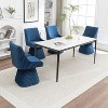 SEYNAR Modern Velvet 360 Degree Swivel Armless Dining chair Set of 4 - 2 of 4