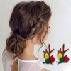 Unique Bargains Christmas Hair Clips Antlers Hairball for Christmas 2.76"x1.77" Brown 1 Pair - 2 of 4
