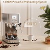 Kismile 2-Cup Stainless Steel Silver Espresso Coffee Maker with Space Saving Design with Milk Frother Steam Wand - 4 of 4