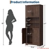 Bathroom Cabinet, Farmhouse Storage Cabinet w/ Glass Doors & Adjustable Shelves,Freestanding Kitchen Pantry Cabinet, Cupboard - 2 of 4