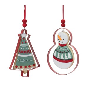 Christmas Cookie and Cutter Ornament – Festive Red White Green – 4.25 in – Set of 12 – By Melrose - 1 of 4