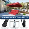 homfan Outdoor Porch Swing Chair with Adjustable Canopy for Adults Glider Bench with Thickened Cushions Outside Patio Swing for Backyard Lawn Garden - 3 of 4