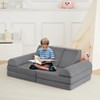 10 Pcs Modular Kids Play Couch, Soft Foam Toddler Couch with Ball Pit for Boys Girls, Convertible Child Sectional Sofa, Gray - 3 of 4