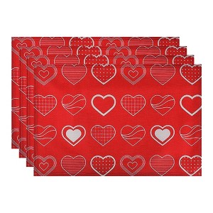 REGALWOVEN Love Hearts Placemats Set of 6, Happy Valentine's Day Dining Table Place Mats, Wedding Anniversary Holiday Decor - 1 of 4