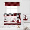 Bacati - Lumberjack Red Black Gray 6 pc Crib Bedding Set with Long Rail Guard Cover - 4 of 4