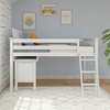 Max & Lily Solid Wood Twin Loft Bed, Loft Bed with Pull Out Desk and Ladder for Kids - 2 of 4