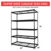 GustoWave 72" H Heavy Duty Garage Shelving, Adjustable 5-Tier Storage Shelves, Industrial Metal Shelving Units, Steel Organizer Wire Rack - 2 of 4