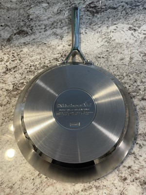 KitchenAid 3-Ply Base Stainless Steel Nonstick Induction Frying Pan, 12  inch, Brushed Stainless Steel