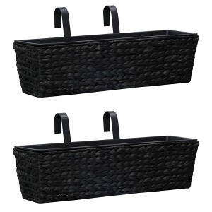 vidaXL Garden Planters 2 pcs Water Hyacinth Black - 1 of 4