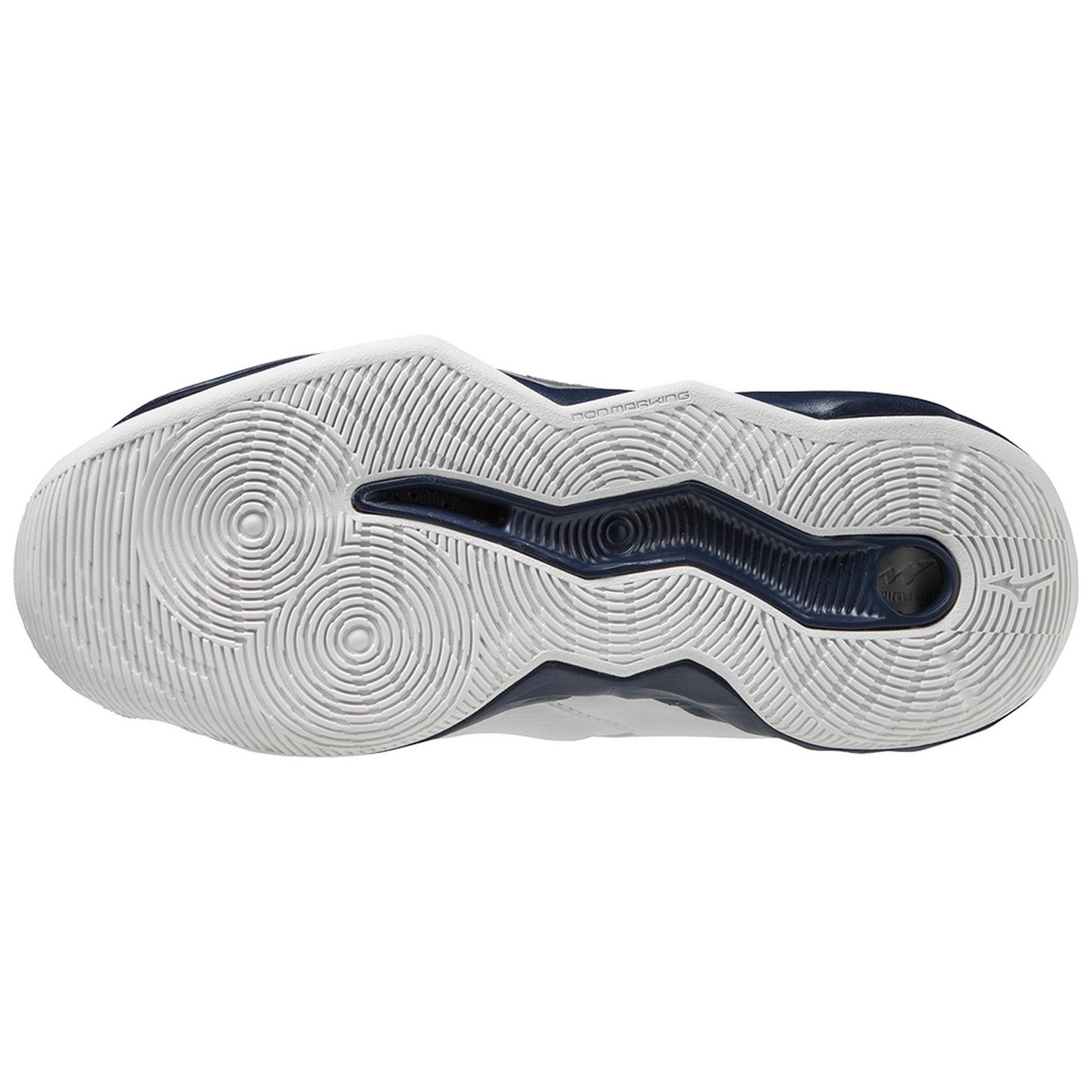 Женские кроссовки Mizuno Wave Dimension Volleyball Shoe, 10, White-Navy, цвет: Белый — фото 2
