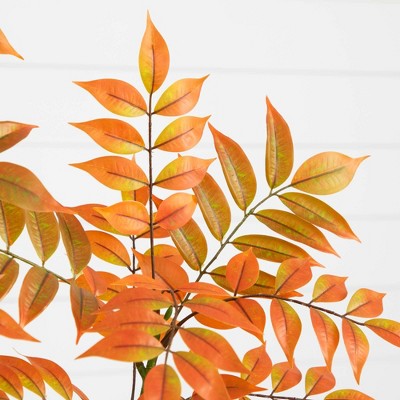 4-Foot Orange Plastic Potted Fall Sumac Tree