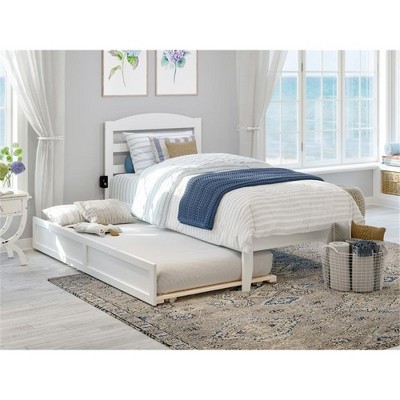 AFI Furnishings Warren Platform Bed T with T Trundle WH