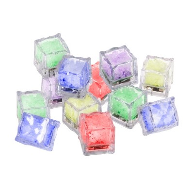 Hastings Home Water-Activated Food-Grade Color Change LED Cube Lights - Set of 12, Multicolor