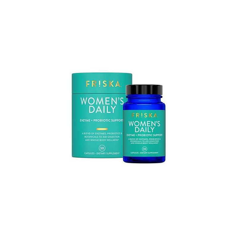 FRISKA Women&#39;s Daily Digestive Enzyme and Probiotics Supplement for Digestion, Immune, and Urinary Health - 30ct, 1 of 13