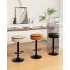 MAYEERTY Round Storage Bar Stools Set of 2 - Brown Faux Leather, Height Adjustable, 360¡ã Swivel, Armless Metal Frame for Kitchen/Dining - 4 of 4