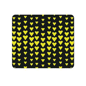 OTM Essentials OTM Classic Prints Black Mouse Pad; Falling Yellow Hearts 731969582961