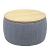 NicBex Round Ottoman Bench with Storage, Multi-Functional End Table and Ottoman for Living Room, Entryway and Bedroom - 4 of 4