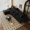 MAYEERTY 135" Modular Sofa Black - 135", Corduroy, Double-Layer, Detachable Cushions, No Assembly, for Spacious Room - 3 of 4