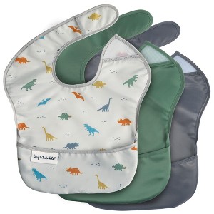 Tiny Twinkle Mess-Proof and Waterproof Baby Food Bib for Boys or Girls, Machine Washable and BPA-Free w/Adjustable Closure - 1 of 4