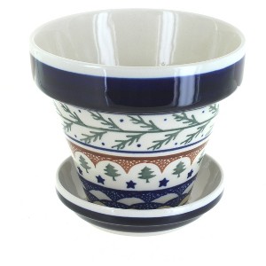 Blue Rose Polish Pottery 890-893 Zaklady Small Flower Pot - 1 of 1