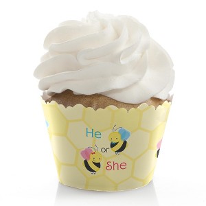 Big Dot of Happiness What Will It Bee - Gender Reveal Decorations - Party Cupcake Wrappers - Set of 12 - 1 of 4